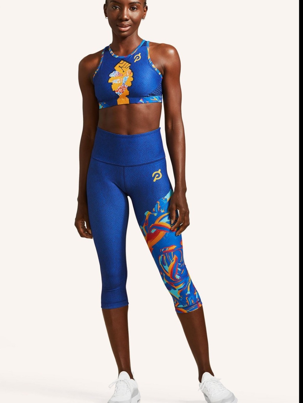 Peloton x Temi Coker Blue “Light the Way” BHM Collection Sports Bra & Leggings S